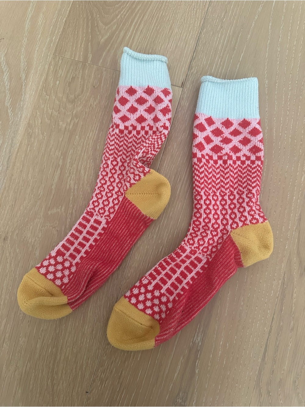 Women’s Fluffy Comfy Patterned Pink Blue Yellow Winter Ankle Boot Socks